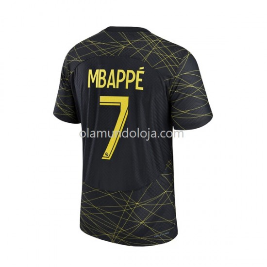Camisola Paris Saint-Germain Mbappé 7 Homem Equipamento Quarto 2022-2023 Manga Curta